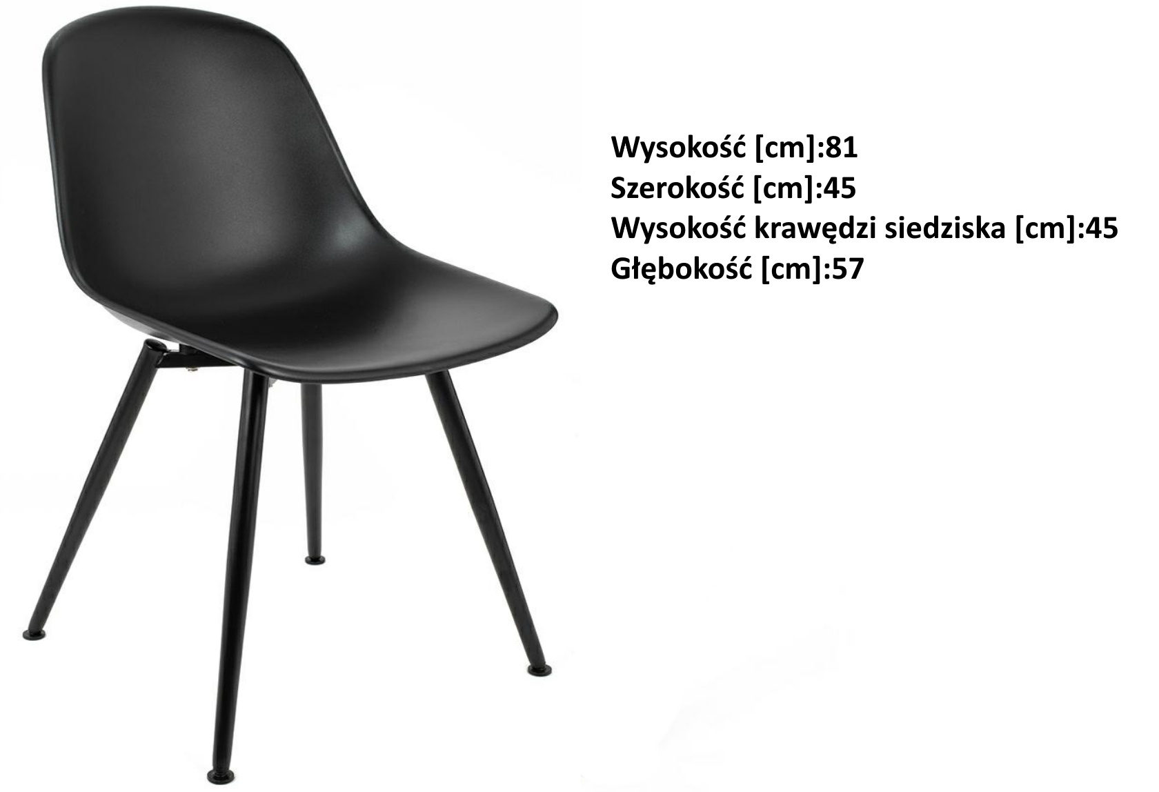 krzesło w stylu skandynawskim daw, wymiary